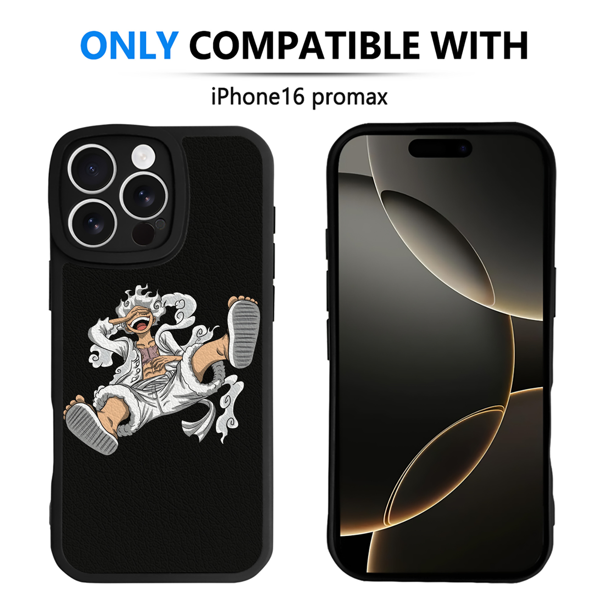（画像用） ワンピース モンキー・D・ルフィ ONE PIECE Monkey D. Luffy 【iPhone 16シリーズ対応】シリコンスマホケース（レザー調） 材質：シリコン